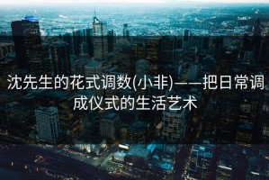 沈先生的花式调数(小非)——把日常调成仪式的生活艺术