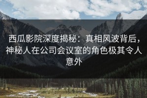 西瓜影院深度揭秘：真相风波背后，神秘人在公司会议室的角色极其令人意外