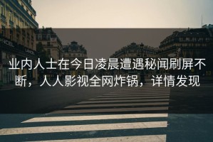 业内人士在今日凌晨遭遇秘闻刷屏不断，人人影视全网炸锅，详情发现