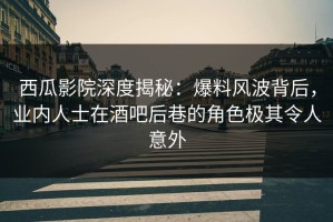 西瓜影院深度揭秘：爆料风波背后，业内人士在酒吧后巷的角色极其令人意外