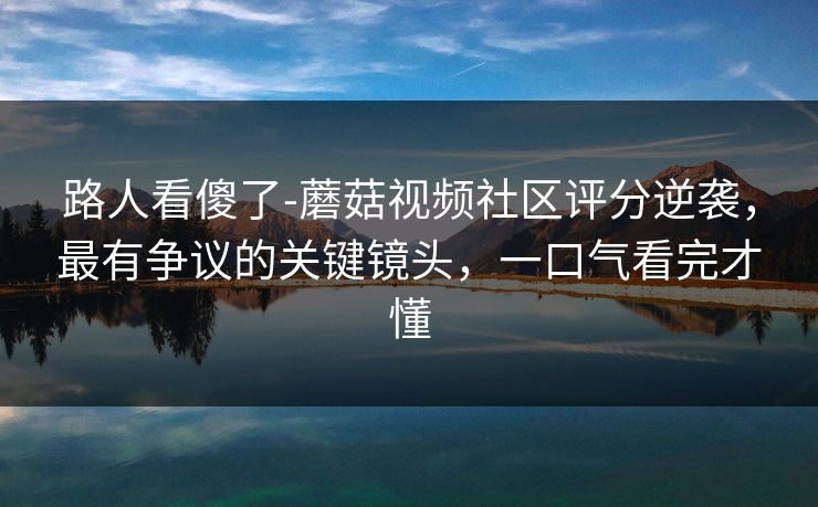 路人看傻了-蘑菇视频社区评分逆袭，最有争议的关键镜头，一口气看完才懂